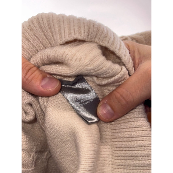 Women's Marled Cozy Soft Bell Sleeve Sweater Beige XL - Picture 5 of 5